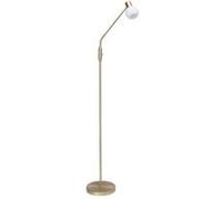 BRILLIANT lampe Philo lampadaire LED 1 lumière laiton brossé/blanc | 1x LED-D45, E14, ampoule LED 4W incluse, (450lm, 2700K) | Échelle A ++ à E | Avec interrupteur à bascule