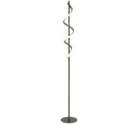 Lampadaire LED pour salon avec interrupteur au pied, métal beige, H 140 cm