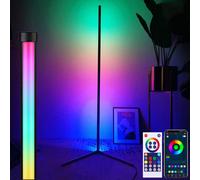 Lampadaire LED RGB avec variateur de lumière et télécommande, lampadaire 20W avec contrôle APP, lampe d'angle LED Sync. Lumière d'ambiance pour jeux de salon Fête