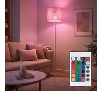Lampadaire LED RGB or Plafonnier Lampe de salon Lampadaire à intensité variable Lampe d'appoint Télécommande, textile or, 1x 4W 470Lm blanc chaud, DxH 40x160 cm