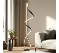 Lampadaire LED Rodado Lucande, noir, Salon / Salle à manger, Aluminium, Moderne, Lampadaire LED