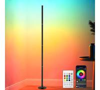 Lampadaire LED RVB à intensité variable - 160 cm - Avec télécommande et application - 16 millions de couleurs - Synchronisation musicale et mode bricolage - Pour jeux, chambre à coucher, bureau