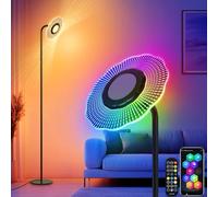 Lampadaire LED RVB à intensité variable, avec télécommande et contrôle par application, 1800 lm, blanc chaud, lampe de lecture, lampe de lecture, lampe sur pied avec minuterie et mode musique