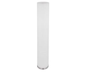 Lampadaire LED Salon moderne Lampadaire à 3 flammes blanc avec abat-jour textile, métal blanc nickel, 3x 9W 3x 810lm blanc chaud, DxH 19x110 cm