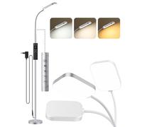 Lampadaire LED sur pied dimmable 18W - 1850 lm, Lampadaire salon avec télécommande, 3000-6500K, lampe de lecture moderne avec diffuseur prismatique