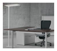 Lampadaire led Unilux double éclairage ergonomique écologique avec panneau acoustique en pet recyclé nexus blanc beige