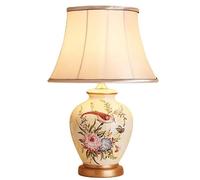 lampadaire LED Vase lampe de Table en céramique lampes de Table de chevet abat-jour en tissu lampe de chevet moderne lampe de Table lampe décorative créative à intensité variable lampadaire lampe