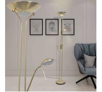 Lampadaire LED - vidaXL - Éclairage réglable - Or - 23 W