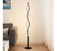 Lindby LED Lampadaire Welina à intensité variable (Moderne) en Noir Métal e. a. pour Salon & Salle manger (1 lampe,à), Sur Pied Lampe a de Sol