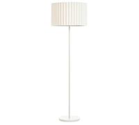 Lampadaire Classique Salon Chambre Abat-jour Tambour Fer et Polyester Beige et B