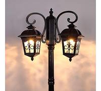 Lampadaire Lumières Extérieures, Créatif Européen Extérieur Rétro Réverbère Patio Zone Résidentielle Haut Pôle Lumière Étanche Lampadaire Vintage Lanterne En Verre Pelouse Jardin Réverbère Villa E27