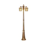 Lampadaire lumineuse extérieure, 175 cm à 2 tête simplicité extérieur poteau de lampe à oiseaux, lumière de rue en porche, corps de lampe en aluminium moulé + verre transparent, pour cour, jardin,