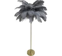 Lampadaire luxueux en plumes d'autruche : cet élégant lampadaire dispose de 48 plumes d'autruche naturelles, offrant une lueur douce et chaude et créant une atmosphère glamour dans votre salon