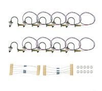 Lampadaire Maquette Ferroviaire H0 Acier pour 3v LED Lampadaire | Lot de 10 unités, LED chaud, tension pour 3v, idéal réseaux ferrés, montage facile