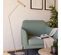 Eglo Lampadaire sur pied LED Caminia, lampe de salon élégante avec spot orientable, luminaire intérieur en métal couleur sable et doré, lampe de lecture avec ampoule GU10, blanc chaud