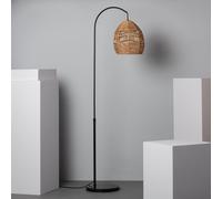 Lampadaire Métal Et Papier Tressé Beyawo Naturel