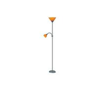 - Lampadaire métal et plastique - blanc Ø24,2cm H: 178cm avec interrupteur intégré