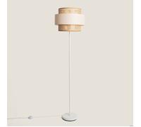 Lampadaire Métal et Tissu Amaia Blanc cassé