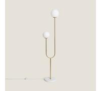 Lampadaire Métal et Verre Moonlight Brass 2 Spots Doré