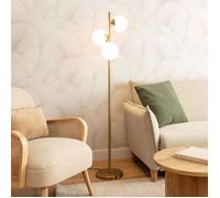 Lampadaire Métal et Verre Moonlight Brass Round 3 Spots Doré