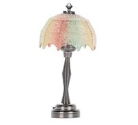 Lampadaire Miniature pour Maison de Poupée - Lumière LED à L'échelle 1:12 avec Abat-jour à Particules de Couleur, Fonctionne à Piles - Jardin Féerique Paysager, éclairage