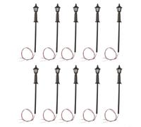Lampadaire Modèle Plastique 00 Gauge 10pcs Kit | Kit de 10 , idéal villes miniatures, montage pour facile, lumière douce, pour décor réaliste