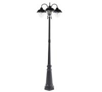 Lampadaire Moderne à 3 Lumières Jardin Éclairage de Chemin en Aluminium Synthéti
