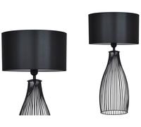 Light-Home Abajour Lampe de Chevet Chambre - Moderne Lampe De Table pour Chambre et Salon Élégante Lampe à Poser E27-65x35 cm - Noir/Noir…