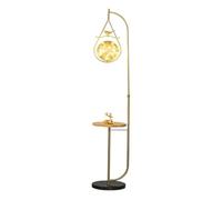Lampadaire moderne du milieu du siècle avec base en marbre et globe en verre doré élégant pour salon, chambre à coucher, bureau - Design noir élégant