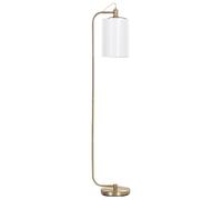 Lampadaire Moderne Éclairage Abat-jour en Lin Base Métallique Cuivrée Liberia