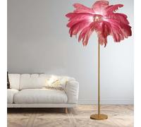Lampadaire Moderne en Plume d'autruche Rose pour la décoration de Chambre à Coucher 160cm de Haut pour l'éclairage du Salon Décoration de la Chambre de la Fille (Pink)