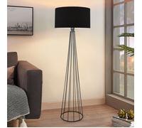 lux.pro Lampadaire Stylé Pied Conique Lampe sur Pied Métal Tissu Douille E27 Hauteur 155 cm Anthracite Noir