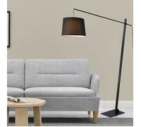Lampadaire Nesna E27 hauteur 185 cm noir blanc