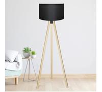 Lampadaire Newport hauteur 140 cm E27 effet bois - noir [lux.pro]
