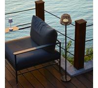 Lampadaire nomade design poly rotin pour extérieur led midy boheme h120 cm