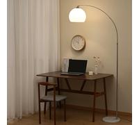 Lampadaire nordique en acrylique globe de 70,9 pouces, arc argenté, base en marbre, lampe haute avec interrupteur au pied, E26, lampe sur pied à intensité variable pour salon, chambre à coucher,