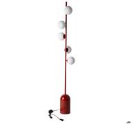 Lampadaire nordique en métal rouge avec 5 sphères 3D, douille G9 LED max. 9W, design moderne