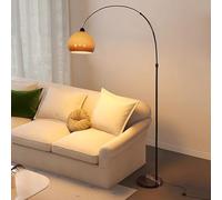 Lampadaire nordique simple avec abat-jour en verre orange, lampadaire en arc de 78,7 pouces de haut avec base en marbre sur le canapé, lampe de lecture arquée, protection des yeux pour chambre à