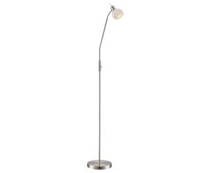 lampadaire orientable Lampadaire d'angle LED Lampadaire LED moderne, verre métal, interrupteur à bascule flexo, LED 5W 320Lm blanc chaud, DxH 49x145 cm