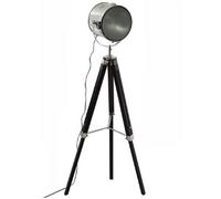 Lampadaire - PARIS PRIX - Ébor - Métal et Bois - 150 cm - Noir - Trépied