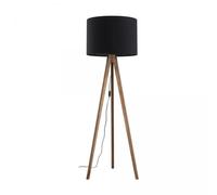 Lampadaire pieds bois abat-jour noir 16005