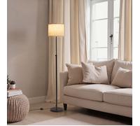 Lampadaire Réglable en Hauteur, 140-170 cm, avec Interrupteur au Pied, Douille E27, Noir