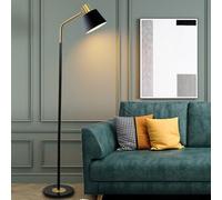Lampadaire rétro à arc américain de 150,1 cm, base en marbre réglable, E26, interrupteur à intensité variable, lampe sur pied élégante pour salon et studio, éclairage au design industriel