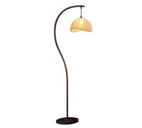 Lampadaire rétro Lampadaires de ferme traditionnels Lumière verticale d'angle avec base en marbre Atmosphère intérieure Lampes hautes Lampe sur pied en lin de style Wabi-sabi pour salon de thé et