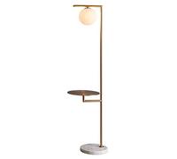 Lampadaire rétro Nordique avec Abat-Jour en Verre réglable à 360° et Base en marbre, Poteau en métal galvanisé pour Salon, Chambre à Coucher, Bureau