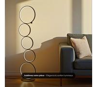 Lampadaire Ring LED - Noir