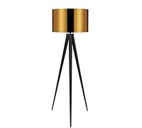 Lampadaire Romanza Trépied Lampe De Sol Sur Pied Abat-jour Doré VN-L00004-EU