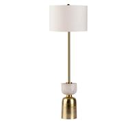Lampadaire Rond Design "Ceres" 127cm Blanc & Or