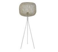 Lampadaire rond en metal coloris blanc - diametre 41 x hauteur 109 cm --