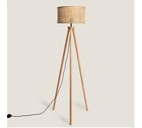 Lampadaire Rotin et Bois Adirane Naturel